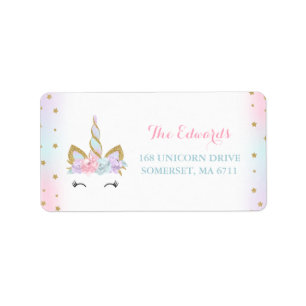 Magical party för UnicornadressetiketterUnicorn Adressetikett