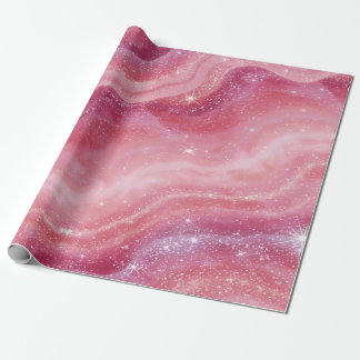 Magical Pink Galaxy Sparkle & Marble Texture Presentpapper