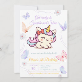 Magical Pink Unicorn Birthday Card for Girls Julkort