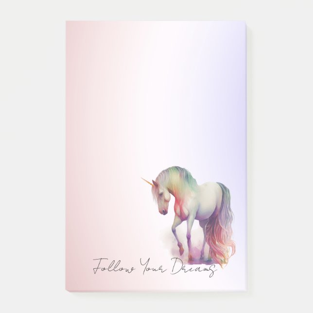 Magical Purple Blush Ombre Unicorn  Post-it Block (Framsida)