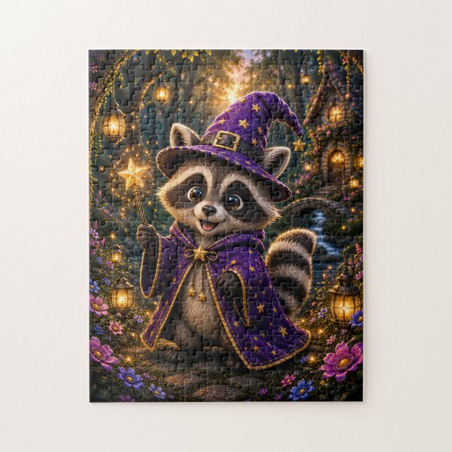 Magical Raccoon Wizard Jigsaw Puzzle Pussel (Vertikal)