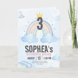 Magical Rainbow Birthday Invitation Greeting Card Kort