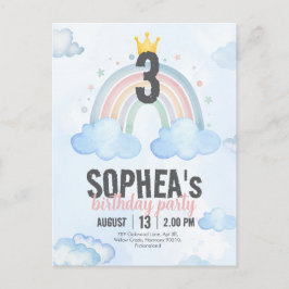 Magical Rainbow Birthday Invitation Postcard Meddelande Vykort
