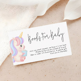 Magical Rainbow Unicorn Baby Shower Books Request Tilläggskort