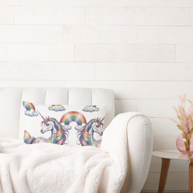 Magical Rainbow Unicorn Lumbarkudde (Soffa)