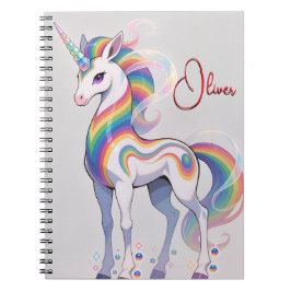 Magical Rainbow Unicorn name Personalized  Anteckningsbok
