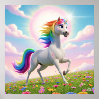 Magical Rainbow Unicorn Poster