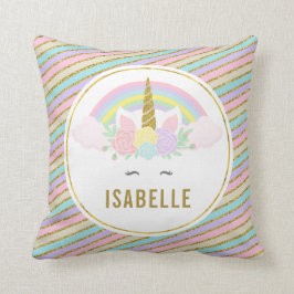 Magical regnbåge och Unicorndekorativ kudde