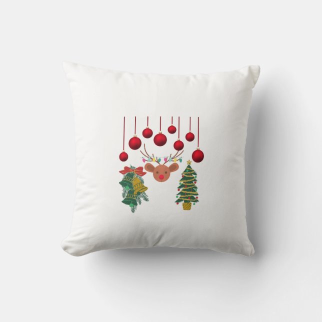 Magical Reindeer Bells and Christmas Tree Design  Kudde (Framsida)