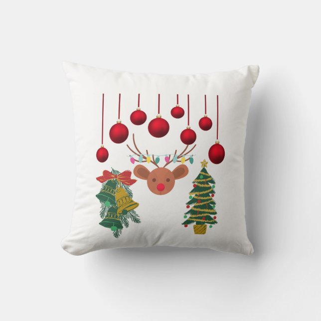Magical Reindeer Bells and Christmas Tree Design  Kudde (Framsida)