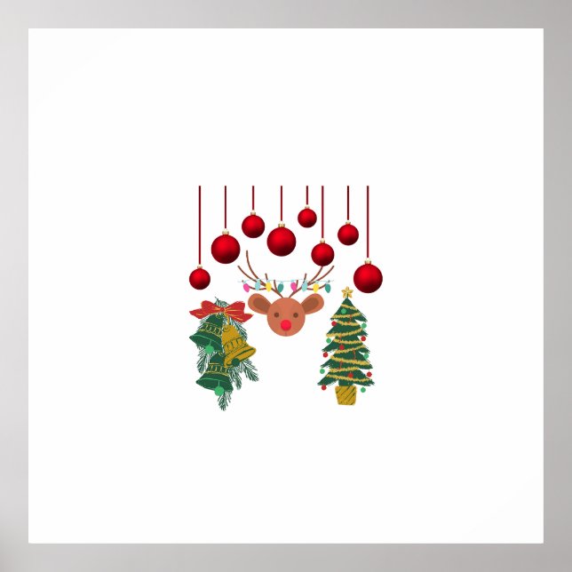 Magical Reindeer Bells and Christmas Tree Design  Poster (Framsidan)