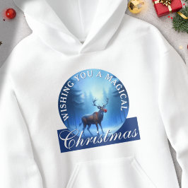 Magical Reindeer Snowy Forest Christmas Gift Art T Shirt