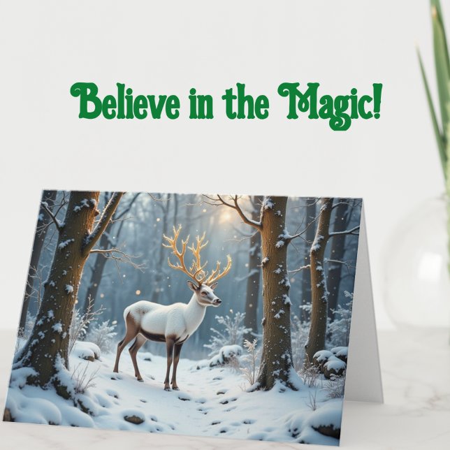 Magical Reindeer Winter Holiday Christmas Card Kort (Skapare uppladdad)