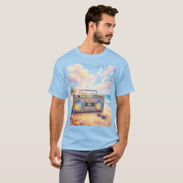Magical Retro Boombox Playing Music On Beach T Shirt
