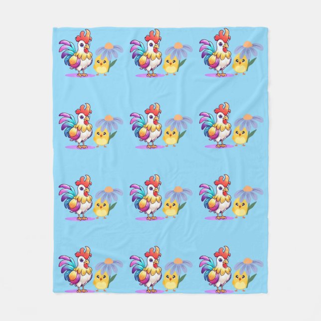 Magical Rooster Boys Fleece Blanket (Framsidan)