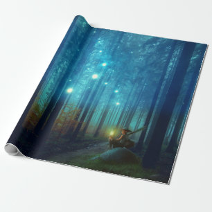 Magical saga för nattskogträd presentpapper