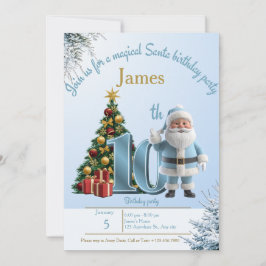Magical Santa Birthday Invitation – 10th Birthday Tack Kort