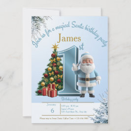 Magical Santa Birthday Invitation – 1st Birthday Tack Kort