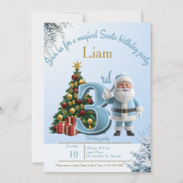 Magical Santa Birthday Invitation – 3rd Birthday Tack Kort
