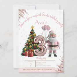 Magical Santa Birthday Invitation – 3rd Birthday Tack Kort