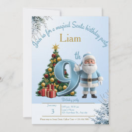 Magical Santa Birthday Invitation – 9th Birthday Tack Kort