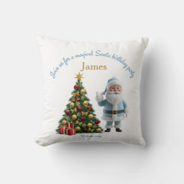 Magical Santa Birthday Invitation  Kudde