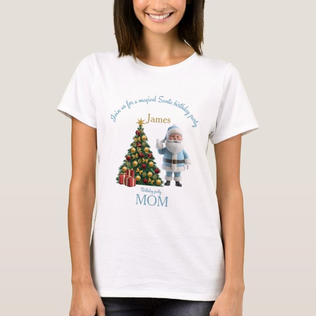 Magical Santa Birthday Invitation T Shirt (Framsida)