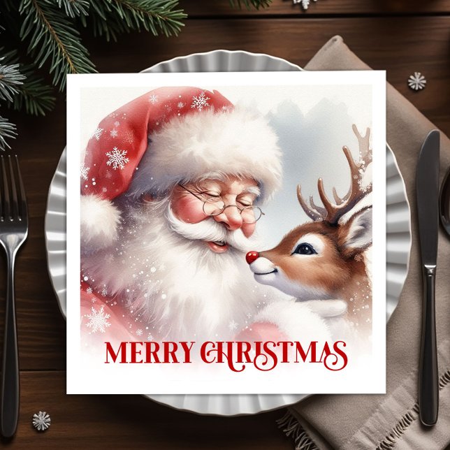 Magical Santa Rudolph Festive Dinner Napkins Pappersservett (Magical Santa Rudolph Festive Dinner Napkins)