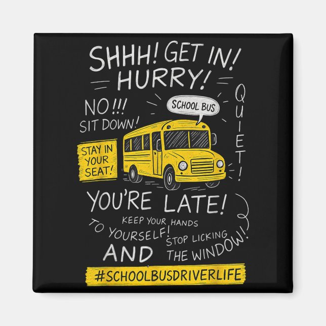 Magical School Bus Driver Last Day Of School Bus D Magnet (Framsidan)