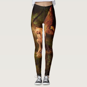 magical skog för feunicornschampinjoner leggings