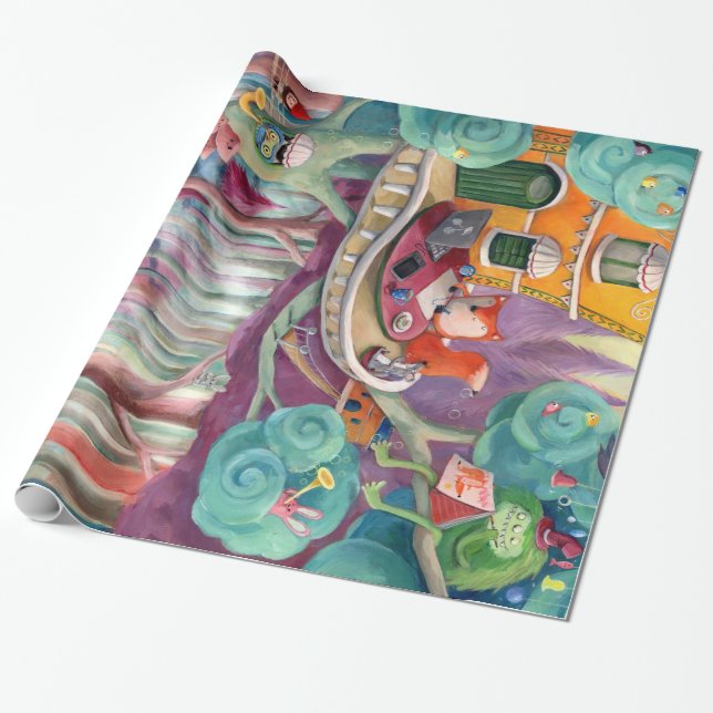 Magical skog presentpapper (Utrullad)