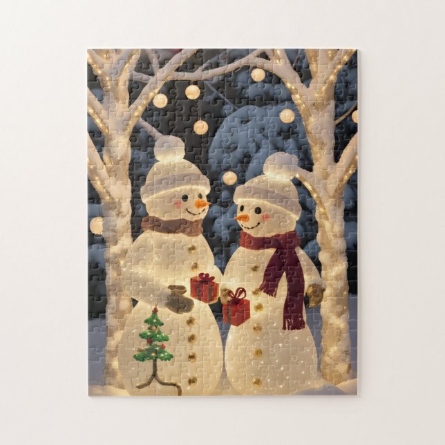 Magical Snowman Christmas Lights Pussel (Vertikal)
