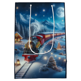 Magical Snowy Christmas Train Winter Scene