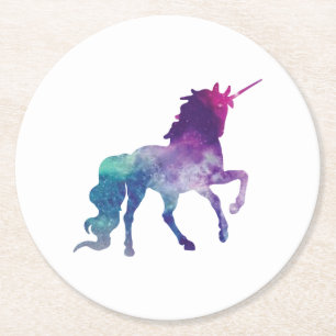 Magical Sparkly kråma sig unicorn Underlägg Papper Rund