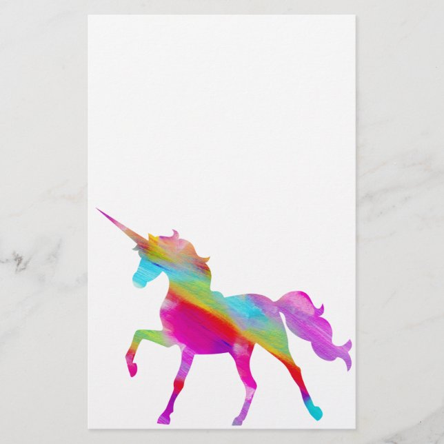 Magical sparkly regnbåge som kråma sig unicorn brevpapper (Framsida)
