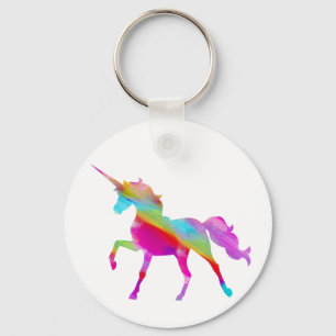 Magical sparkly regnbåge som kråma sig unicorn nyckelring
