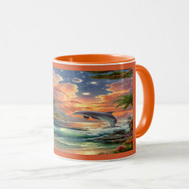 Magical Sunset Dolphin Tropical Ocean Mug Mugg