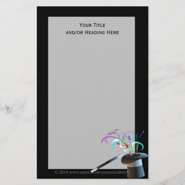 Magical top hatbrevpapper brevpapper (Framsida)