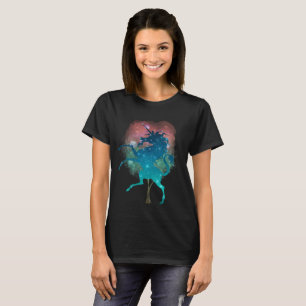 Magical träd och unicornkvinna t-skjorta t shirt