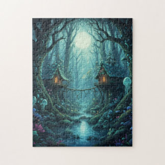Magical Treehouse Village Fantasy Forest Puzzle Pussel