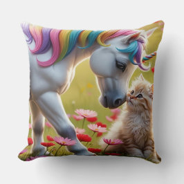 Magical Unicorn and Kitten Best Friends  Kudde