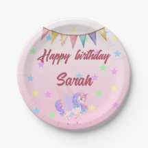Magical Unicorn Birthday Paper Plate