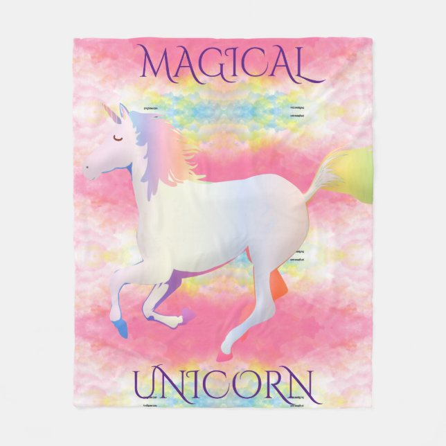 MAGICAL UNICORN-filt. Fleecefilt (Framsidan)