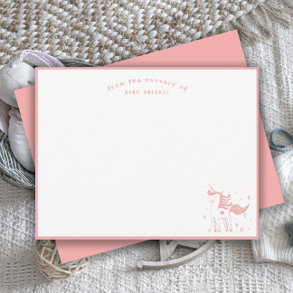 Magical Unicorn from the Nursery of Baby Girl Anteckningskort