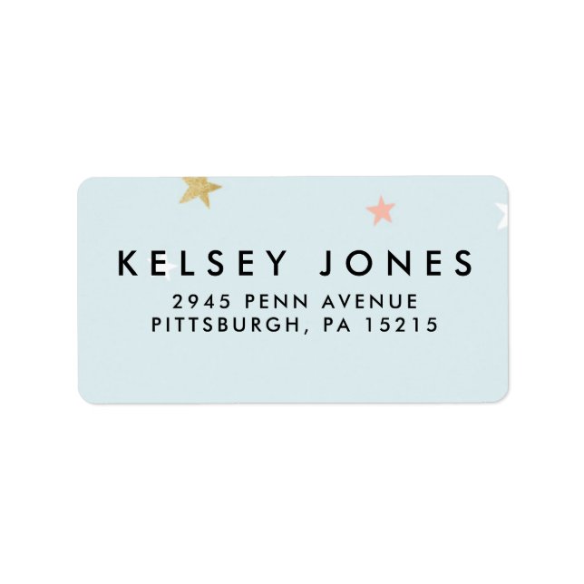 MAGICAL UNICORN GLITTER STAR ADDRESS-ETIKETT ADRESSETIKETT (Framsidan)