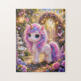 Magical Unicorn in an Enchanted Garden Jigsaw Puzz Pussel