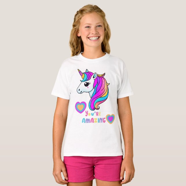  Magical Unicorn Kids T-Shirt (Hel framsida)