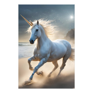Magical Unicorn on the Seashore Fototryck