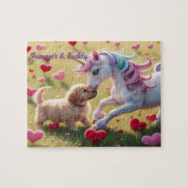 Magical Unicorn & Puppy Love Heart Field Pussel