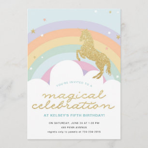 MAGICAL UNICORNFÖDELSEDAGSFEST INBJUDAN